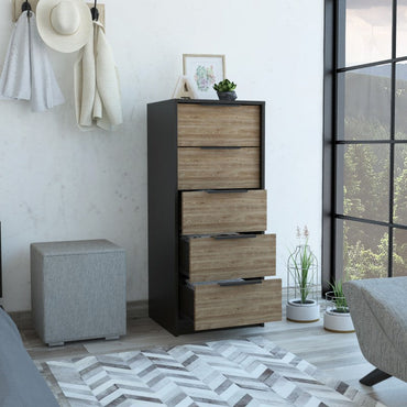 Cómoda Kaia Color Wengue y Miel Para Dormitorio