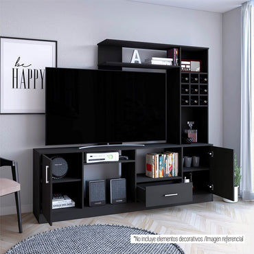 Centro de Entretenimiento Bar Kava Beijing Color Wengue Para Sala De Estar