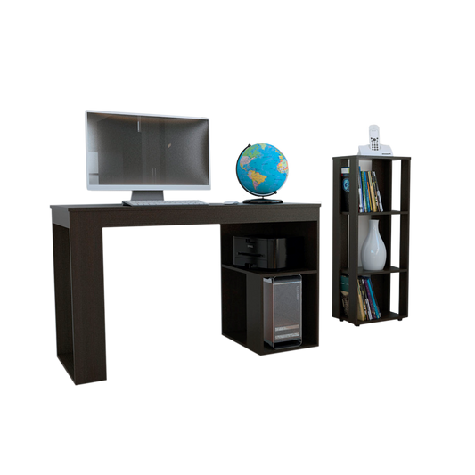 Librero + Escritorio Astana Color Office 2 Wengue Para Oficina