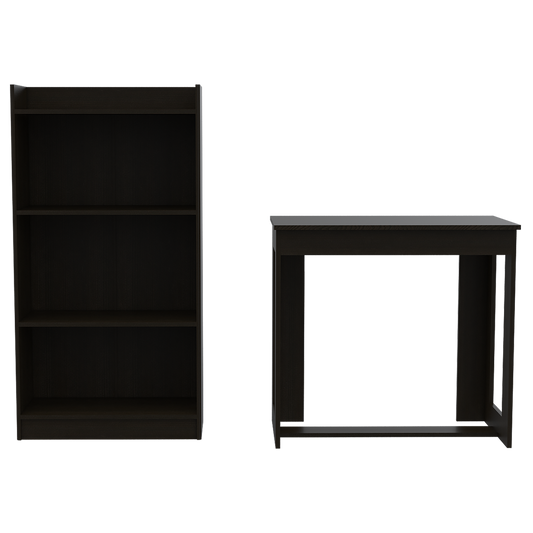 Escritorio + Biblioteca Color Office 4 Wengue Para Oficina