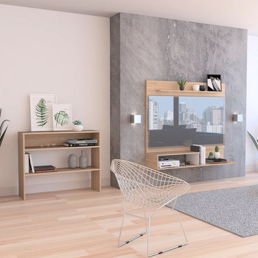 Panel TV + Arrimo Beijing Color Rovere Para Sala De Estar