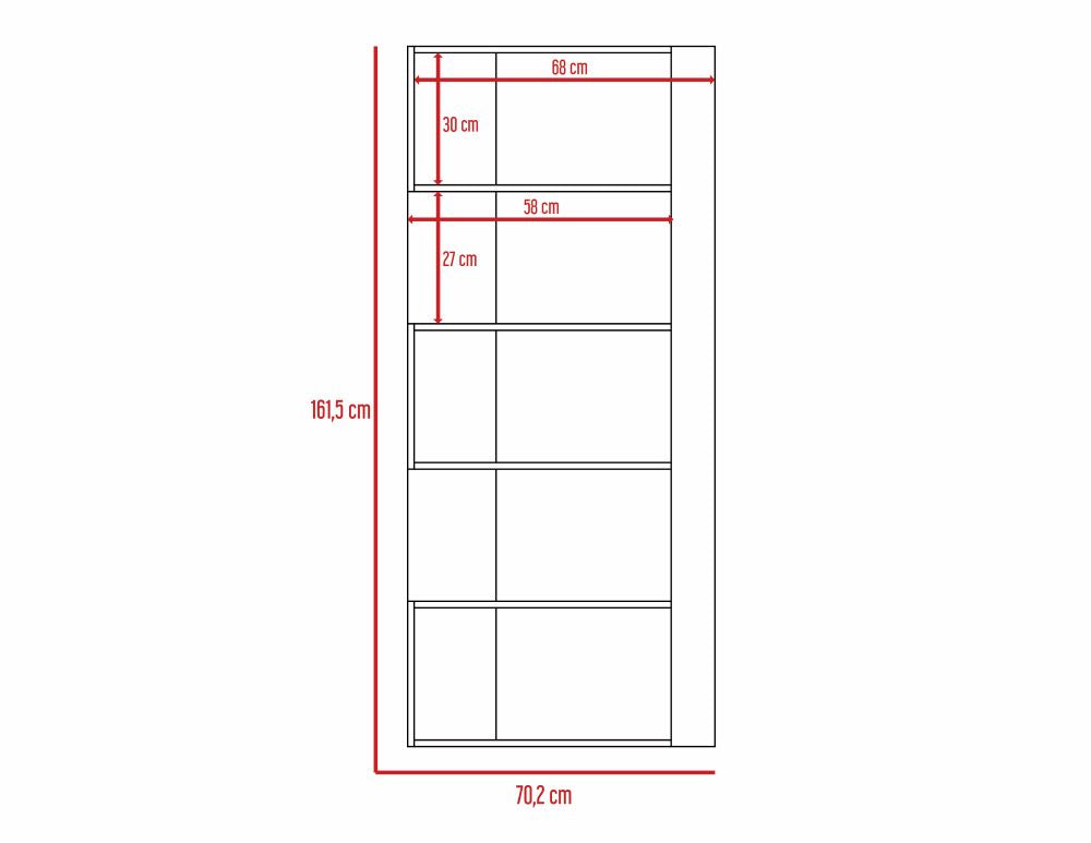 Rack Extensible + Biblioteca Cubo Beijing Color Rovere Para Sala De Estar