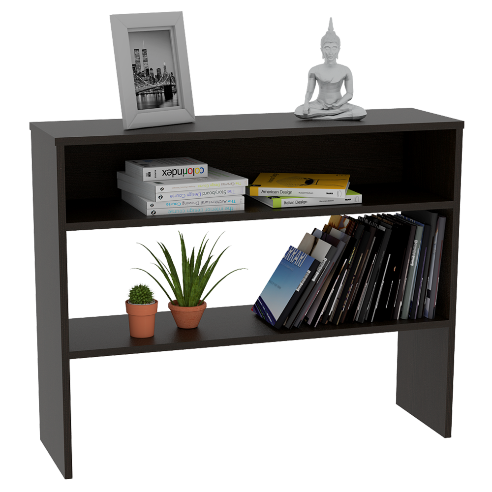 Rack Extensible + Biblioteca Escalera + Arrimo Beijing Color Wengue Para Sala De Estar