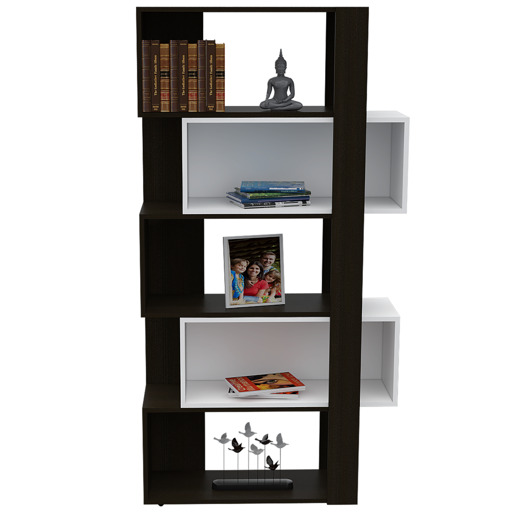 Rack Extensible + Biblioteca Cubo + Arrimo + Mesa de Centro Beijing Color Rovere Para Sala De Estar