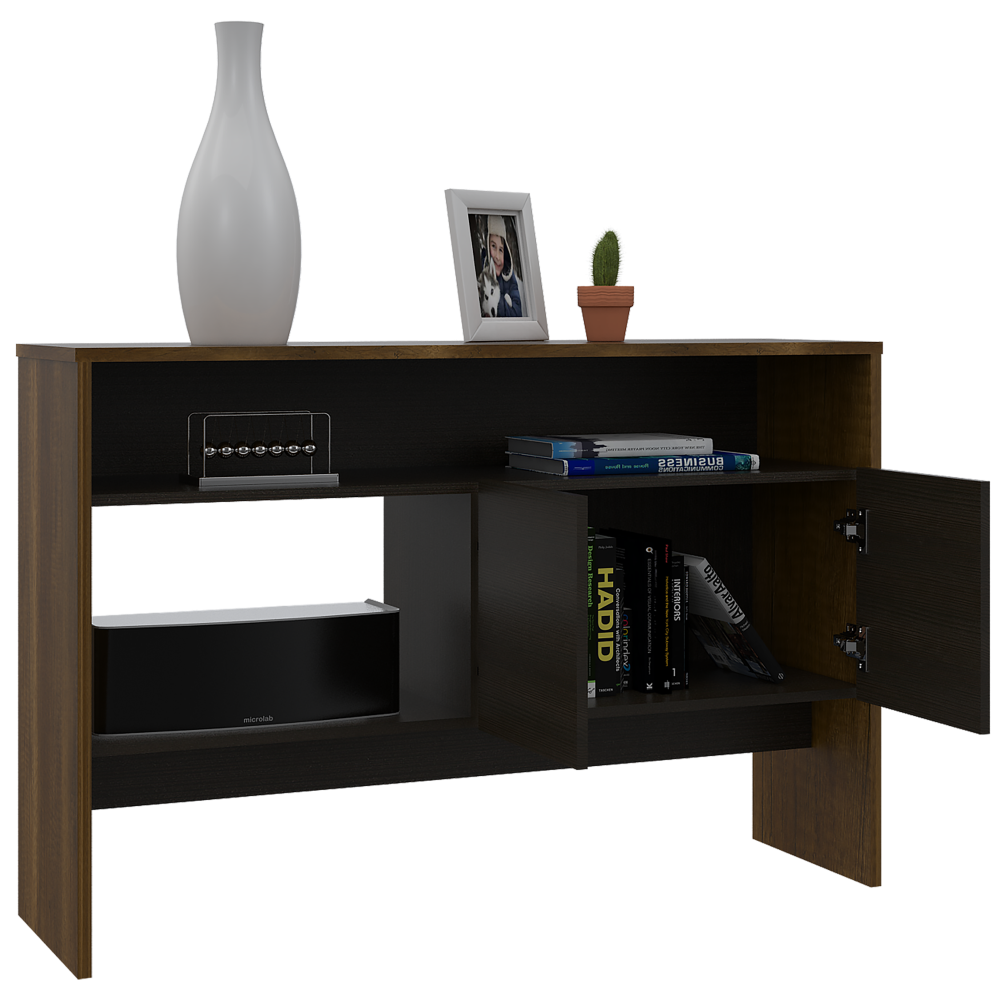 Estante TV + Biblioteca + Arrimo + Mesa de Centro Color Caramelo y Wengue Para Sala De Estar