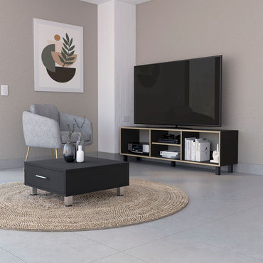 Rack TV + Mesa de Centro Color Nomik Wengue y Duna Para Sala De Estar