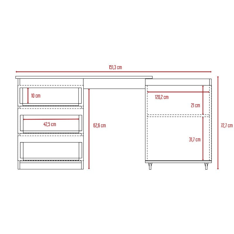 Escritorio Office Color Habano y Miel Para Oficina