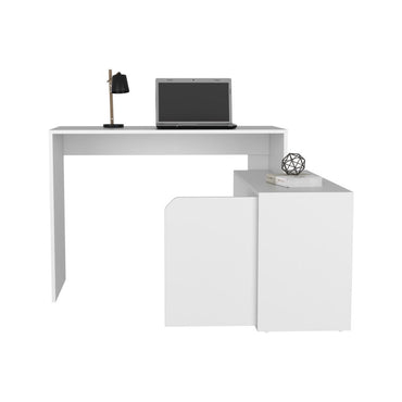 Escritorio Esquinero en forma de L Color Rennes Blanco Para Oficina