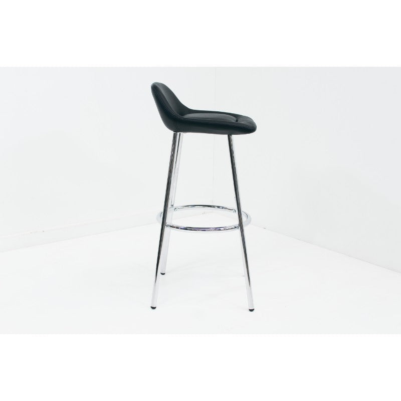 Silla Bar Serena Color Negra y Aluminio Para Sala De Estar