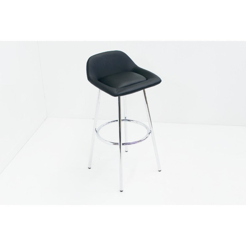 Silla Bar Serena Color Negra y Aluminio Para Sala De Estar