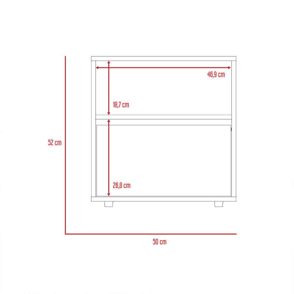 Velador Sleep S Color Duna y Blanco Para Dormitorio
