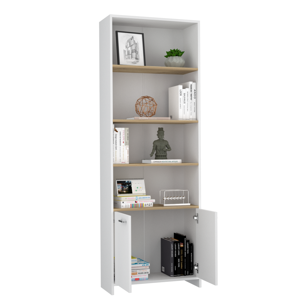 Librería blanca moderna de 2000 mm Estantería estándar de 4 niveles con  amplio almacenamiento