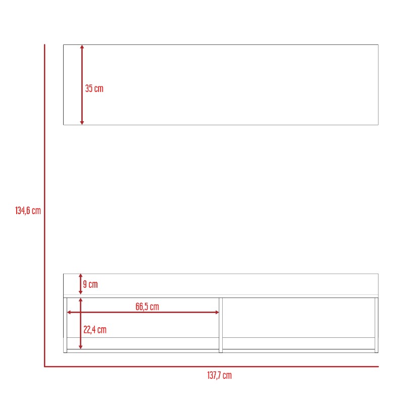 Panel TV Vassel Color Miel y Plomo Para Sala De Estar