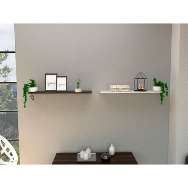 Repisa Vassel Wall Z Color Habano y Blanco Para Sala De Estar