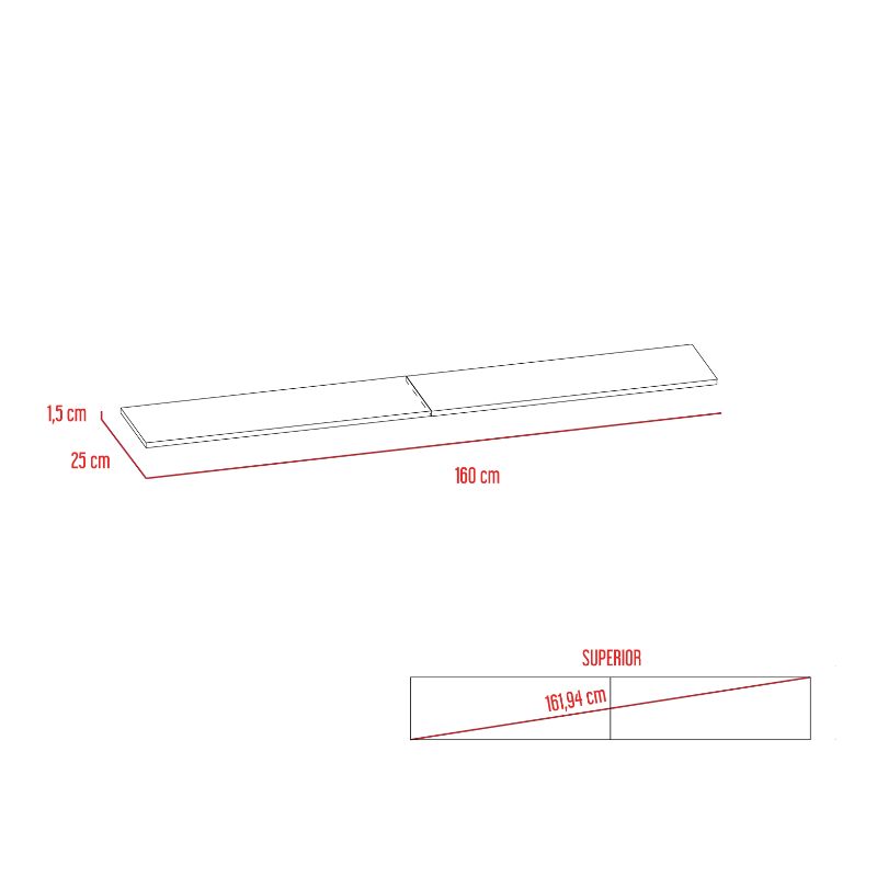 Repisa Vassel Wall Z Color Habano y Blanco Para Sala De Estar