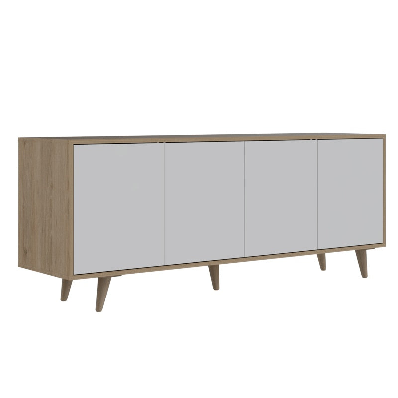 Rack TV Bora Color Rovere y Blanco Para Sala De Estar
