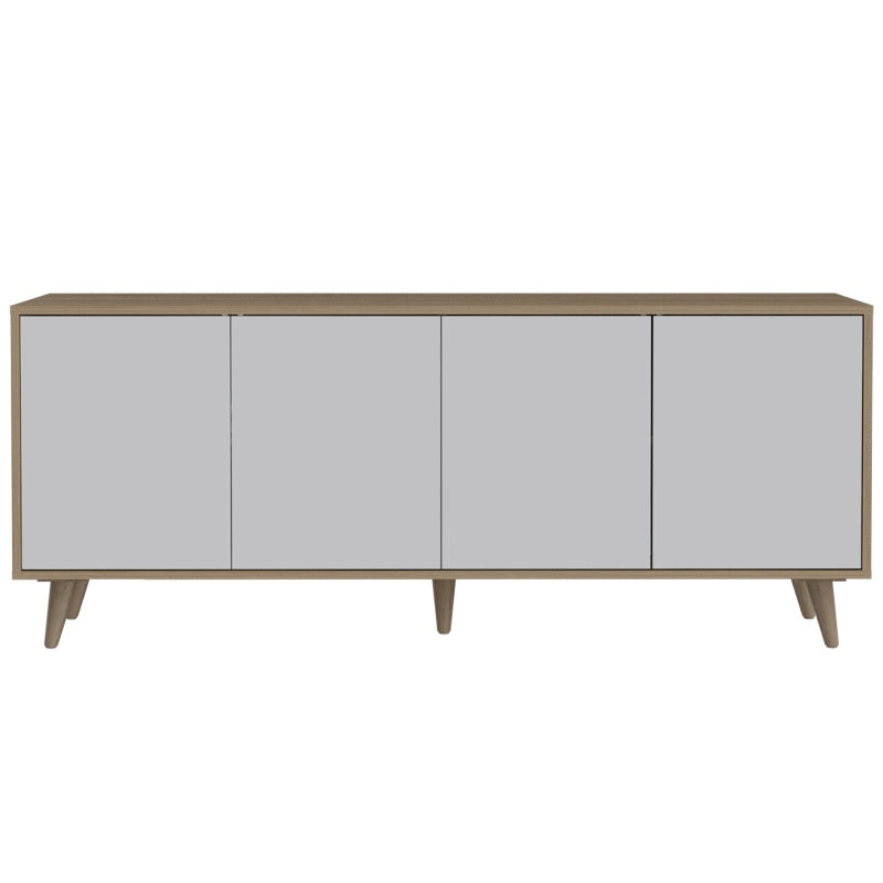Rack TV Bora Color Rovere y Blanco Para Sala De Estar