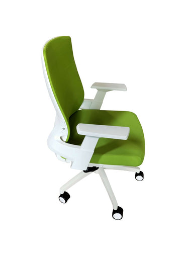 Silla Ejecutiva Chloe Color Blanco y Verde Para Oficina