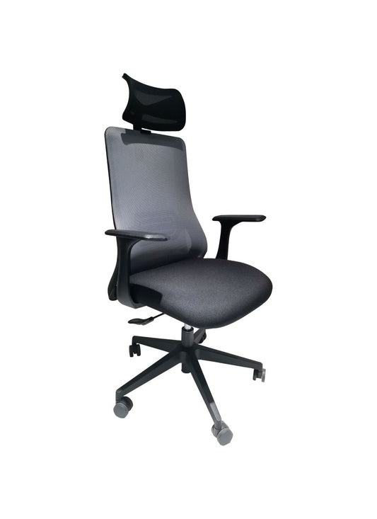 Silla Escritorio Livia Color Negro y Gris Para Oficina