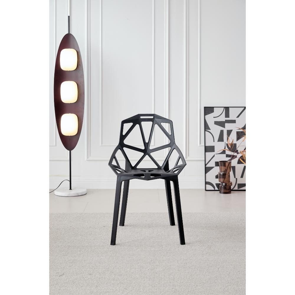 Silla Roxy, Color Negro, con Espaldar y Diseño Moderno