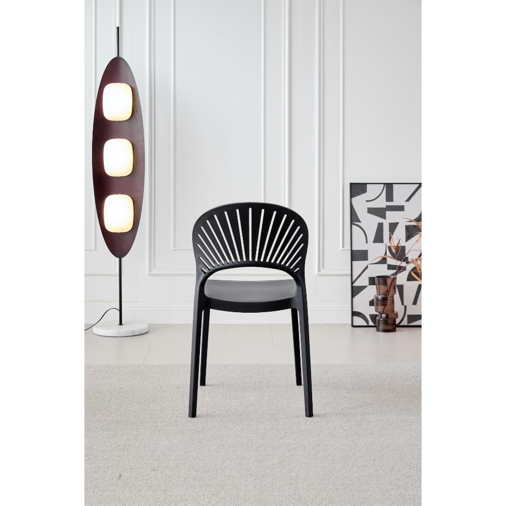 Silla Paraíso, Color Negro, con Espaldar y Diseño Moderno