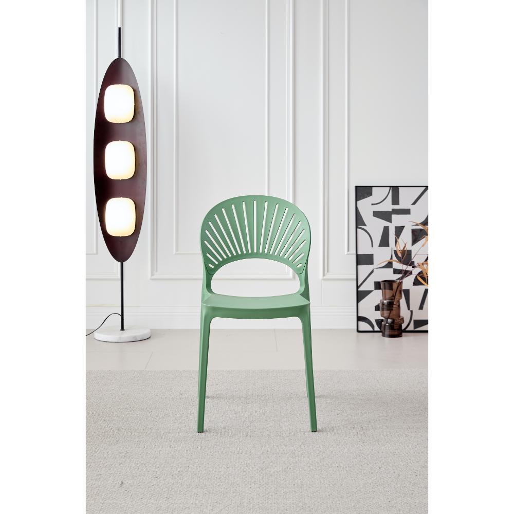 Silla Paraíso, Color Verde Oliva, con Espaldar y Diseño Moderno