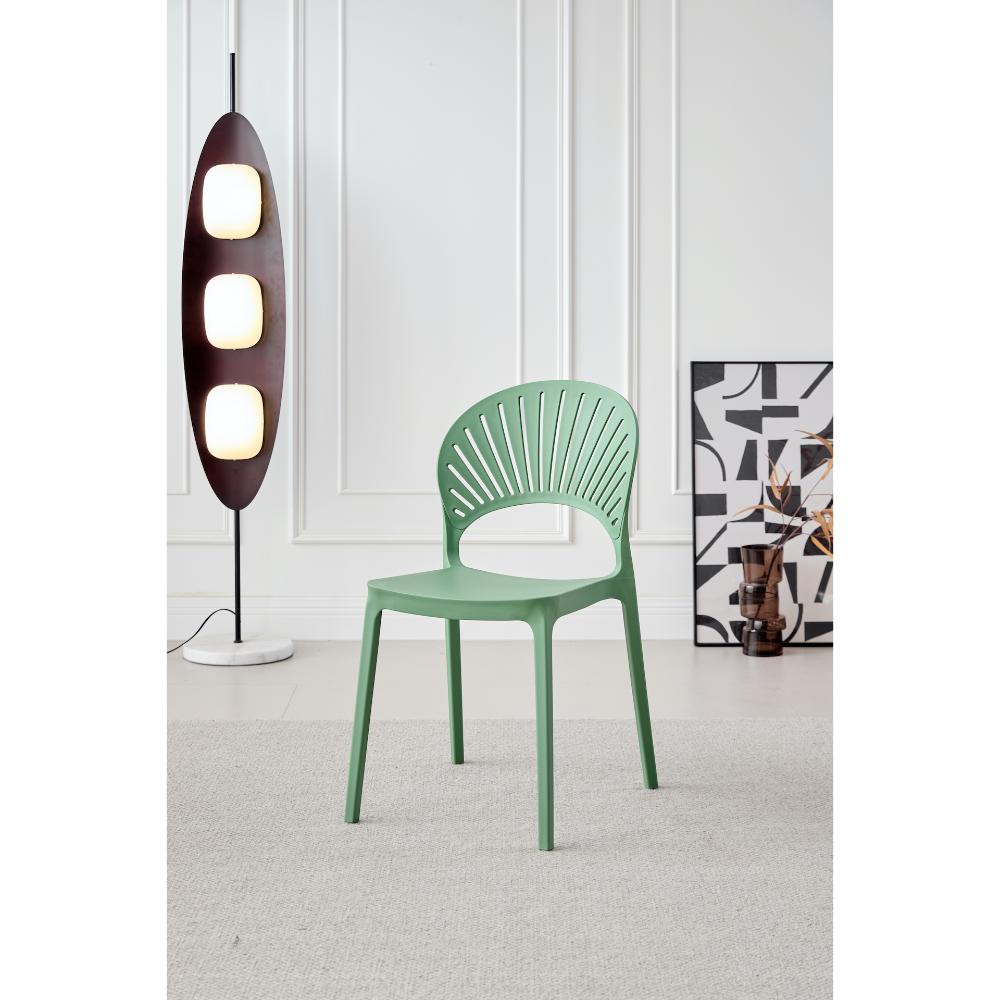 Silla Paraíso, Color Verde Oliva, con Espaldar y Diseño Moderno