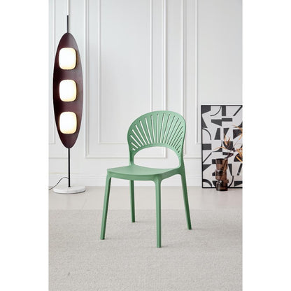 Silla Paraíso, Color Verde Oliva, con Espaldar y Diseño Moderno