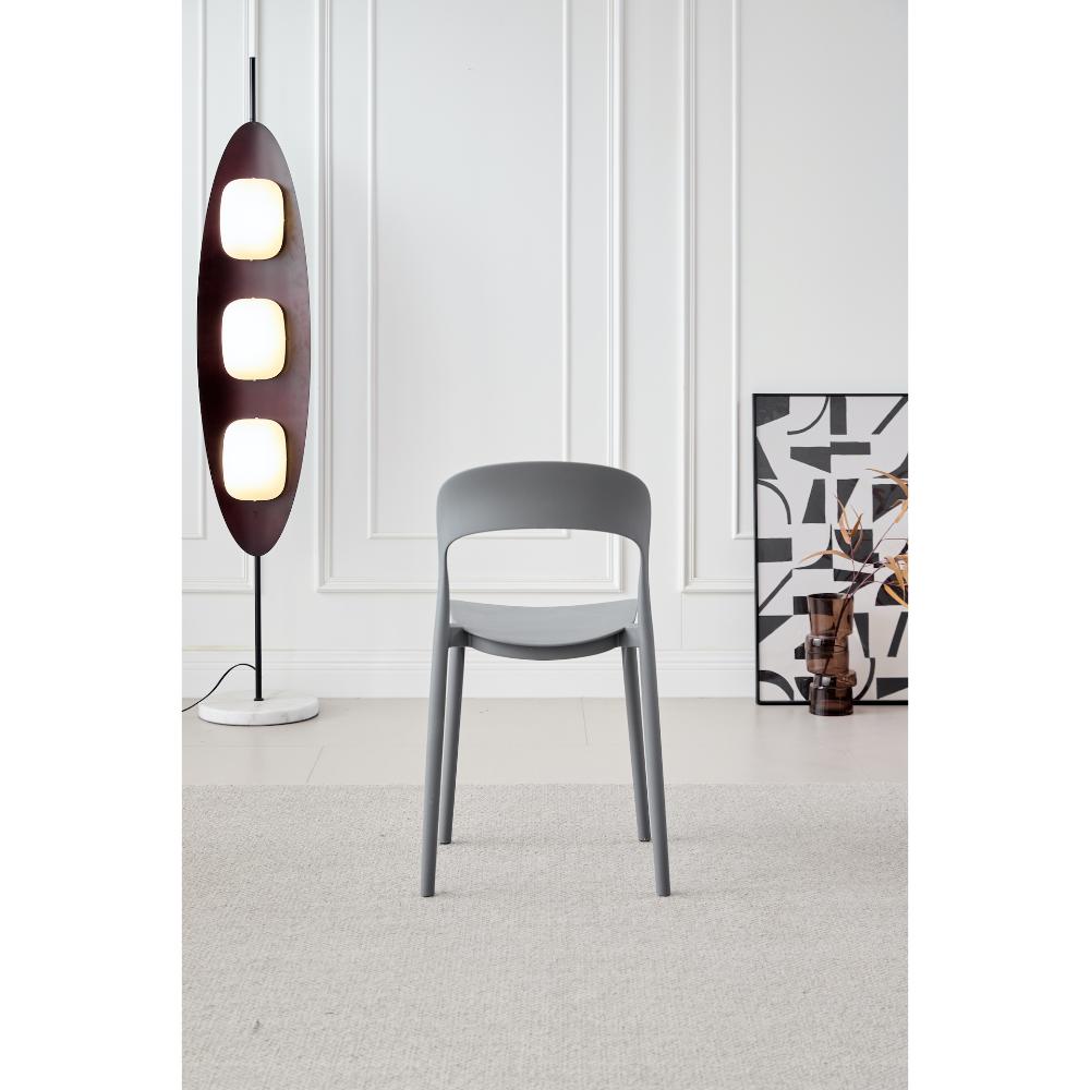 Silla Patrick, Color Gris Oscuro, con Espaldar y Diseño Moderno