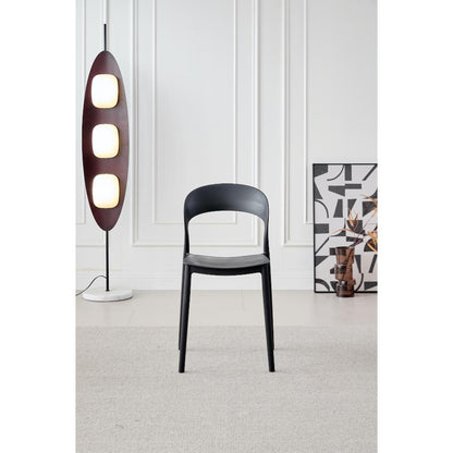 Silla Patrick, Color Negro, con Espaldar y Diseño Moderno