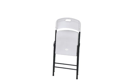 Set de Seis Sillas Plegables Dano, Blanco, espaldar y asiento en material plastico y patas metálicas