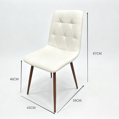Set de 4 Sillas de Comedor Napoles, Crema Marfil, con Espaldar y Diseño Moderno