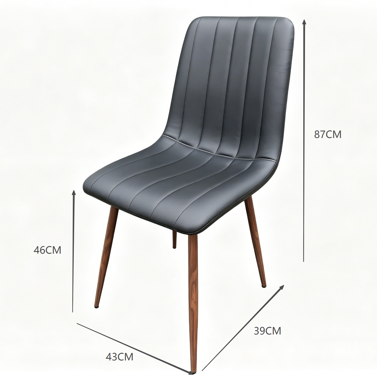Set de 4 Sillas de Comedor Positano, Negro, Con espaldar y diseño Moderno