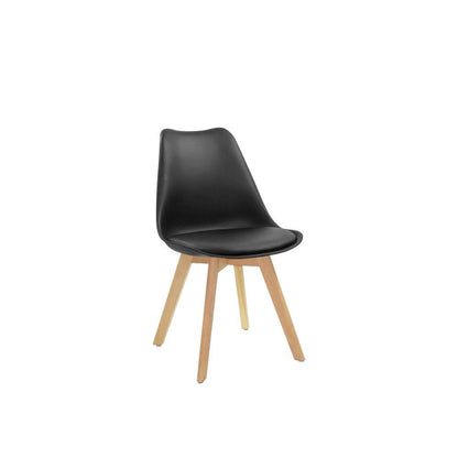 Kit de Dos Sillas Sasha, Negro y Café claro, cómodo asiento y patas en madera