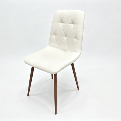 Set de 4 Sillas de Comedor Napoles, Crema Marfil, con Espaldar y Diseño Moderno