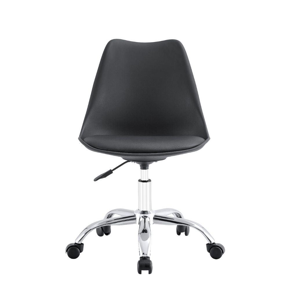 Silla de Escritorio Jetix, Negro, Giratoria y acolchada con base metálica