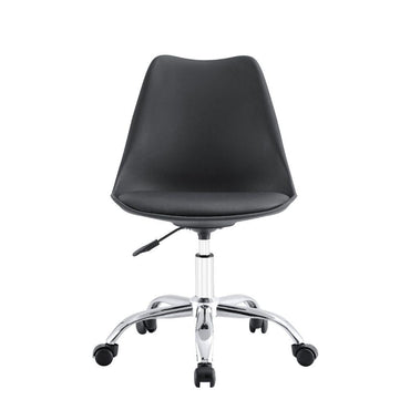 Silla de Escritorio Jetix, Negro, Giratoria y acolchada con base metálica
