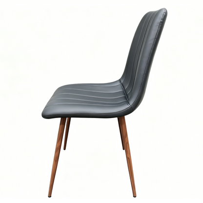 Set de 4 Sillas de Comedor Positano, Negro, Con espaldar y diseño Moderno
