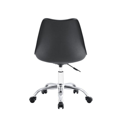 Silla de Escritorio Jetix, Negro, Giratoria y acolchada con base metálica
