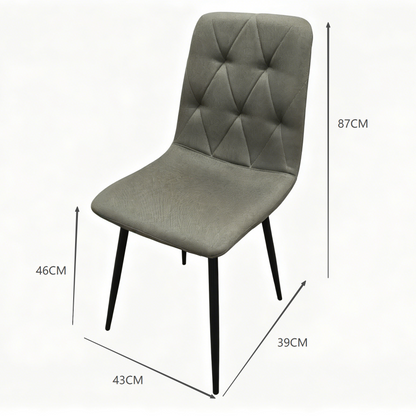 Set de 4 Sillas de Comedor Napoles, Gris Carbón, con Espaldar y Diseño Moderno
