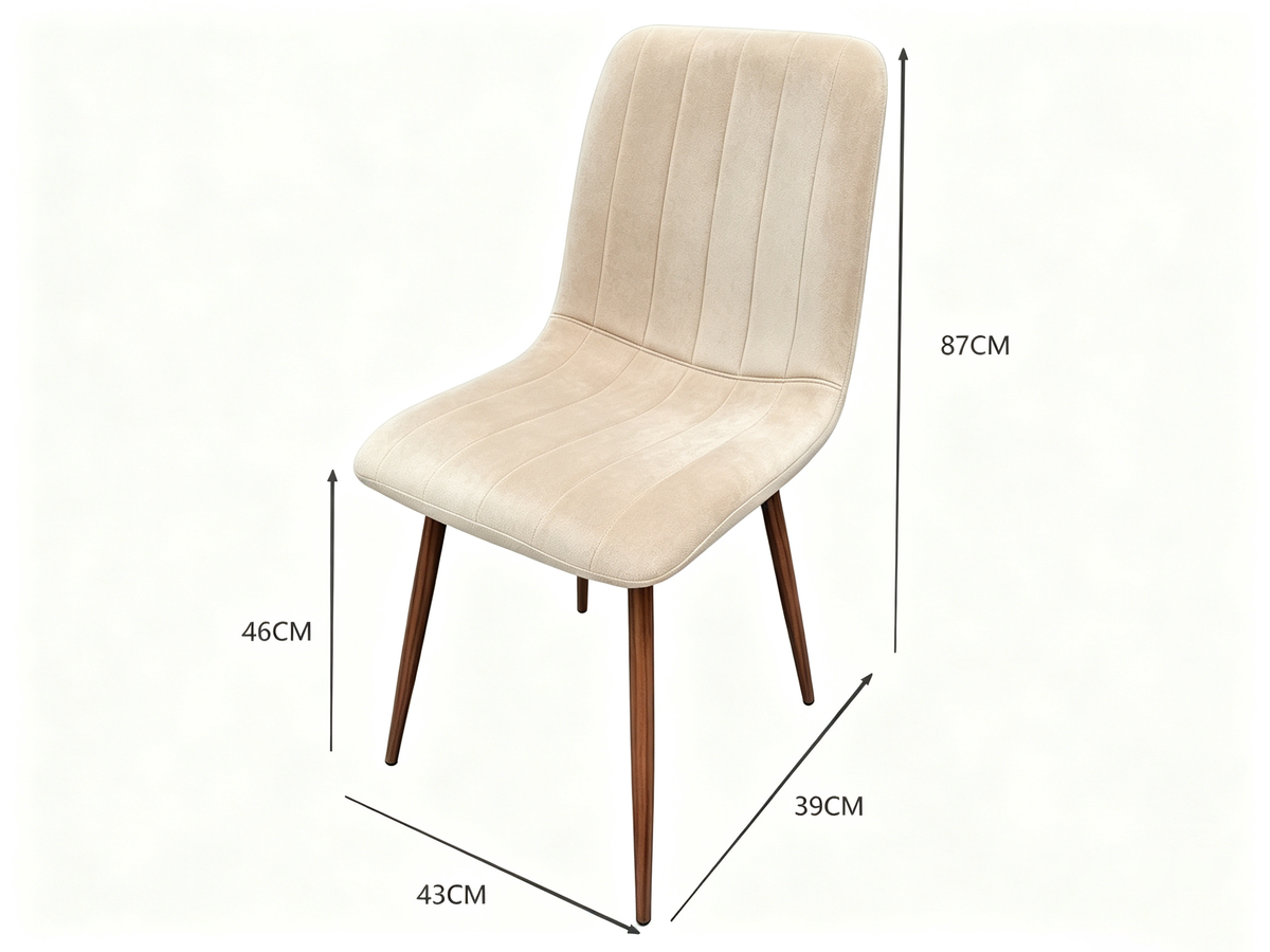 Silla de Comedor Positano, Café Claro, con Espaldar y Diseño Moderno