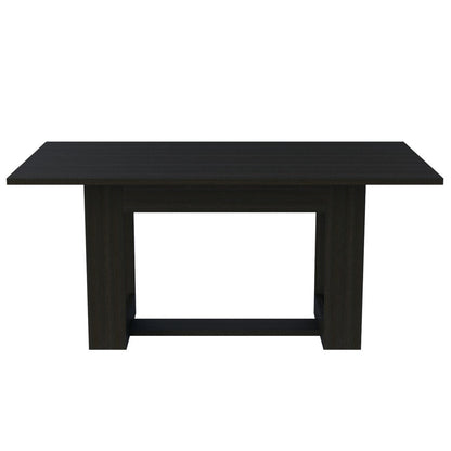 Mesa de Comedor Volterra Color Wengue y Negro Para Sala De Estar