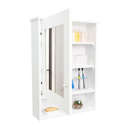 Gabinete de Viña, Blanco, con Puerta Espejo y Tres Entrepaños Para Ubicar Objetos
