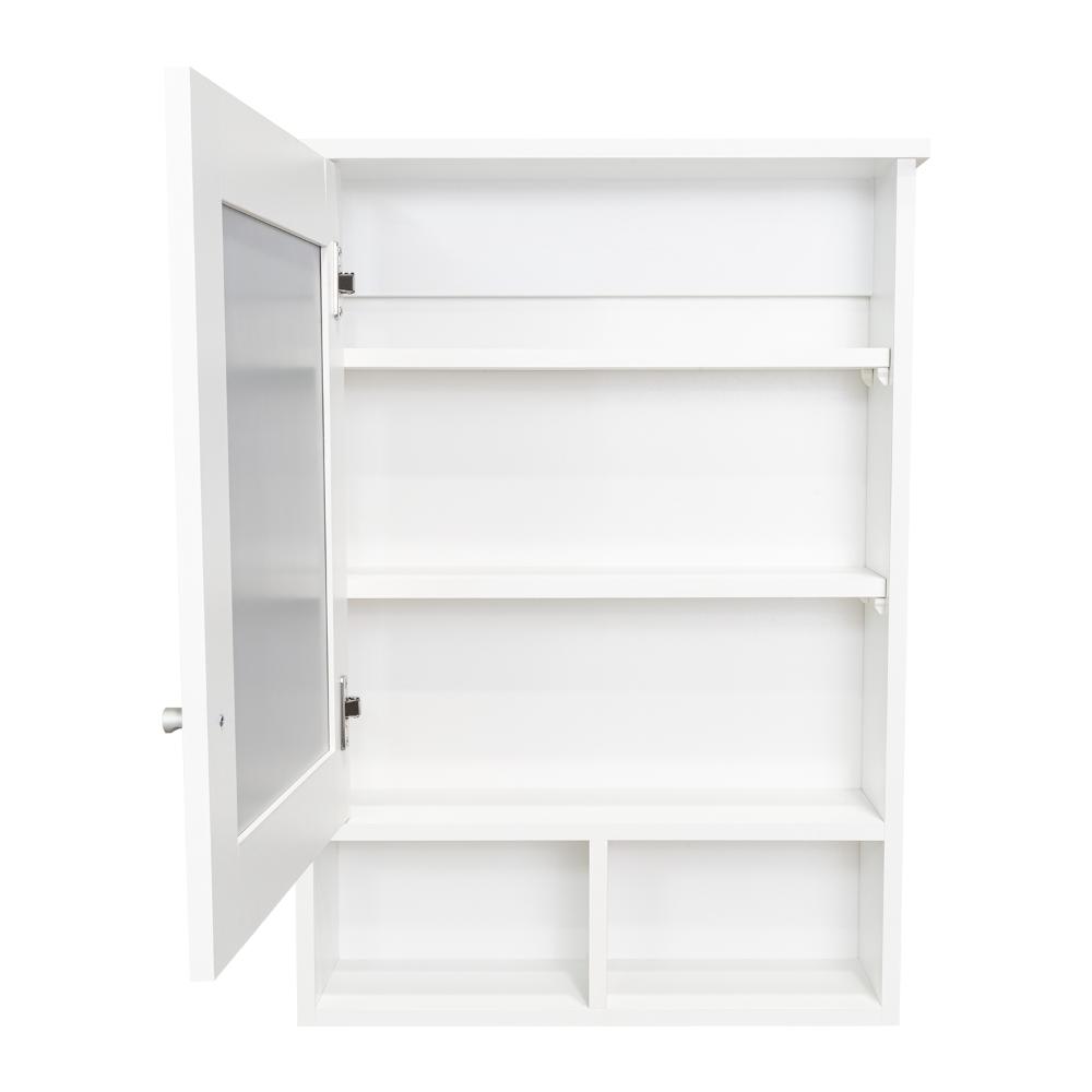 Gabinete de Viña, Blanco, con Puerta Espejo y Tres Entrepaños Para Ubicar Objetos