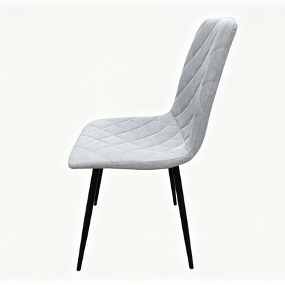 Set de 4 Sillas de Comedor Sorrento, Gris Claro, con Espaldar y Diseño Moderno