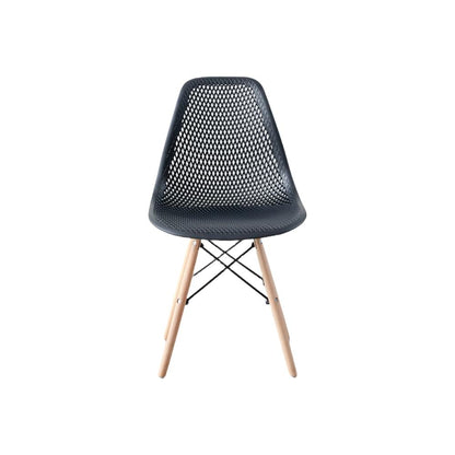 Silla Aira, Color Negro, con Espaldar y Patas en Madera