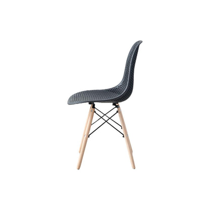 Silla Aira, Color Negro, con Espaldar y Patas en Madera