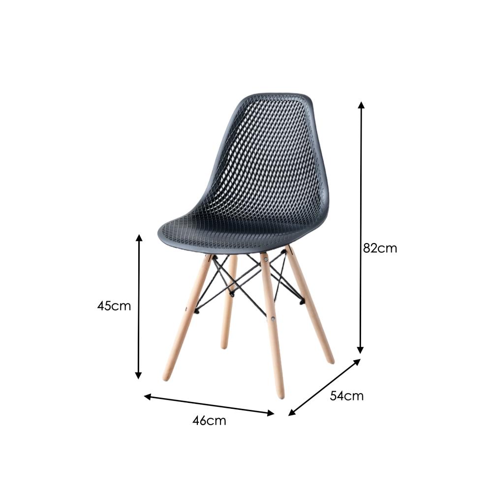 Silla Aira, Color Negro, con Espaldar y Patas en Madera
