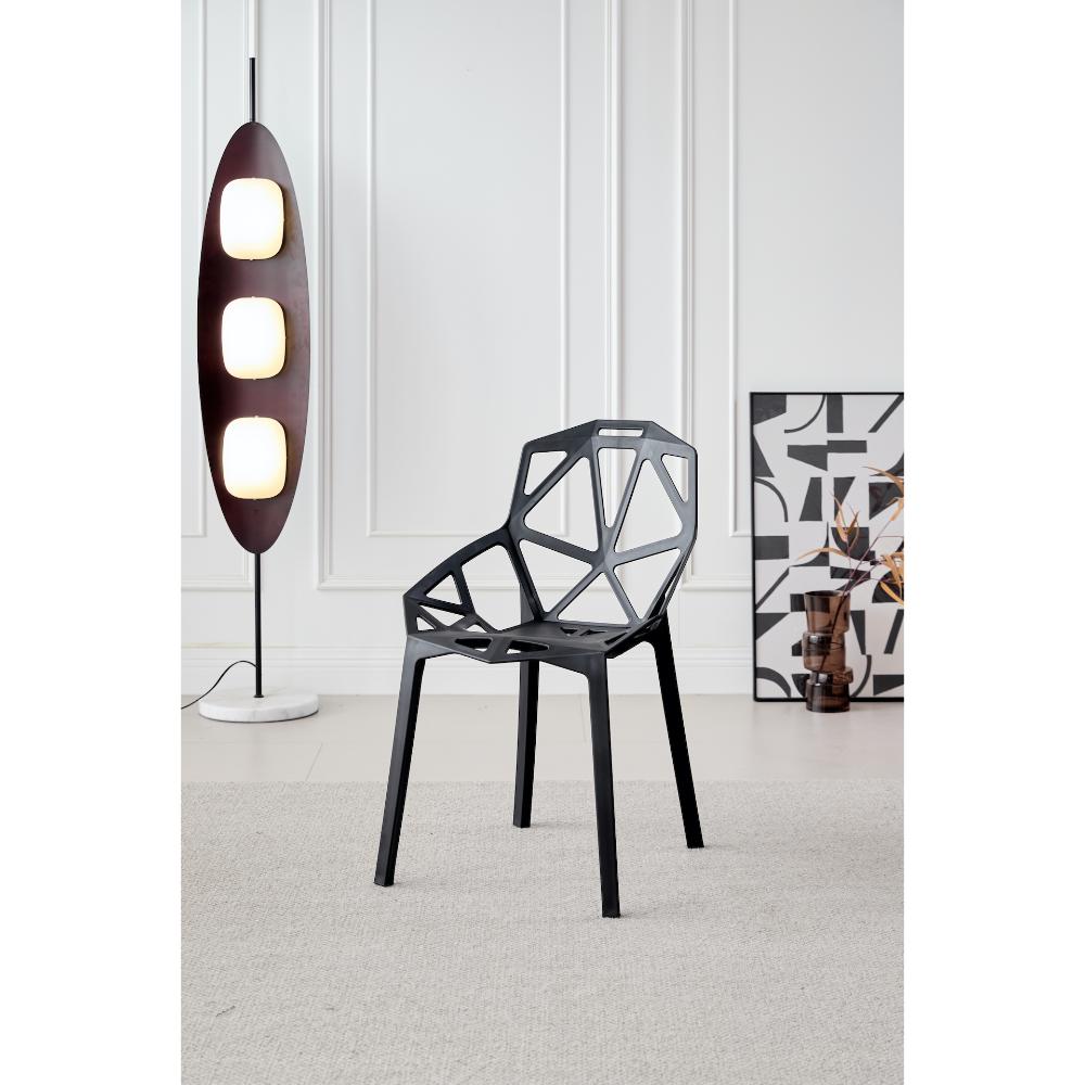 Silla Roxy, Color Negro, con Espaldar y Diseño Moderno