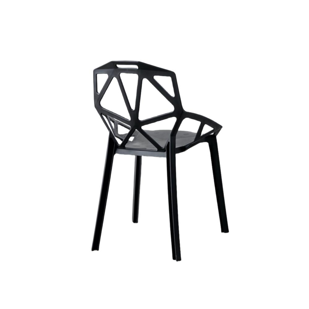 Silla Roxy, Color Negro, con Espaldar y Diseño Moderno